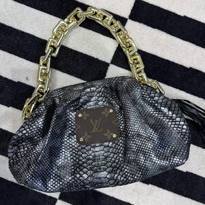 Louis Vuitton patch Silver and Gold Shoulder Bag NEW
